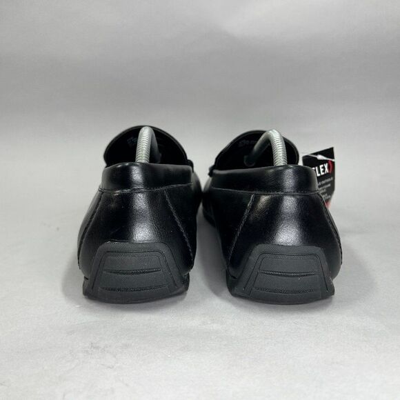 Van Heusen Rail Driving Loafers Men\'s Size 11 Black Leather Slip On Dress Shoes‎